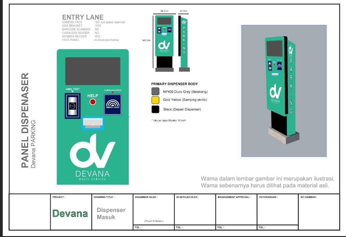 Panel Dispenser Tiket